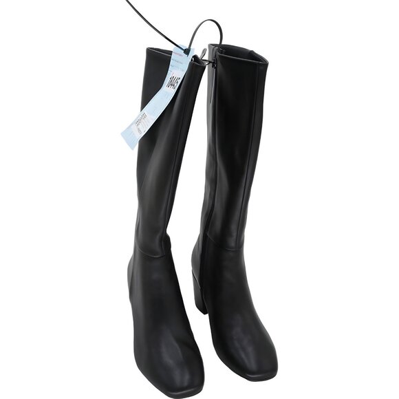 Easy Spirit Tony Arch Black Leather Knee High Block Heel Boots US 8.5M - Picture 1 of 6
